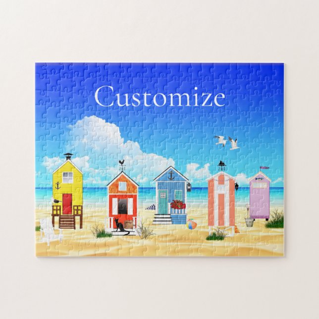 Cute Tiny Beach Shacks Thunder_Cove Jigsaw Puzzle (Horizontal)