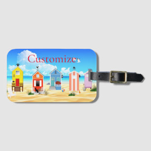 Cute Tiny Beach Shacks Thunder_Cove Luggage Tag