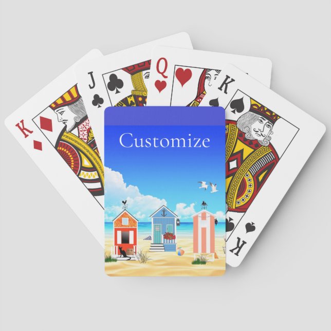 Cute Tiny Beach Shacks Thunder_Cove Playing Cards (Back)