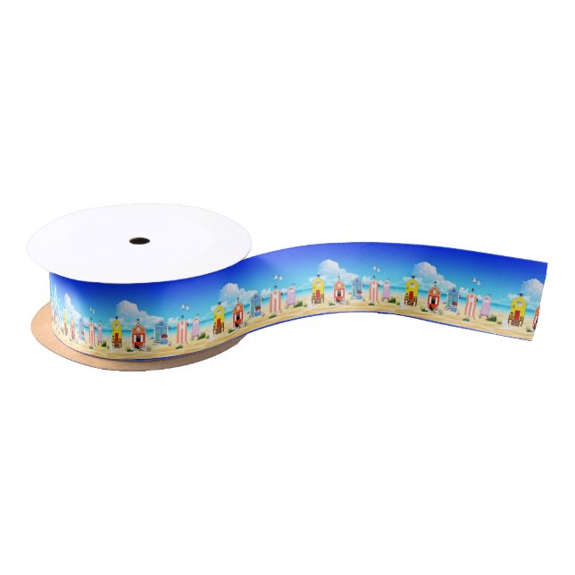Cute Tiny Beach Shacks Thunder_Cove Satin Ribbon (Spool)