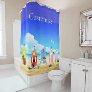Cute Tiny Beach Shacks Thunder_Cove Shower Curtain