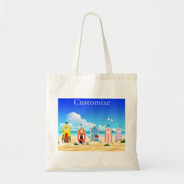 Cute Tiny Beach Shacks Thunder_Cove Tote Bag (Front)