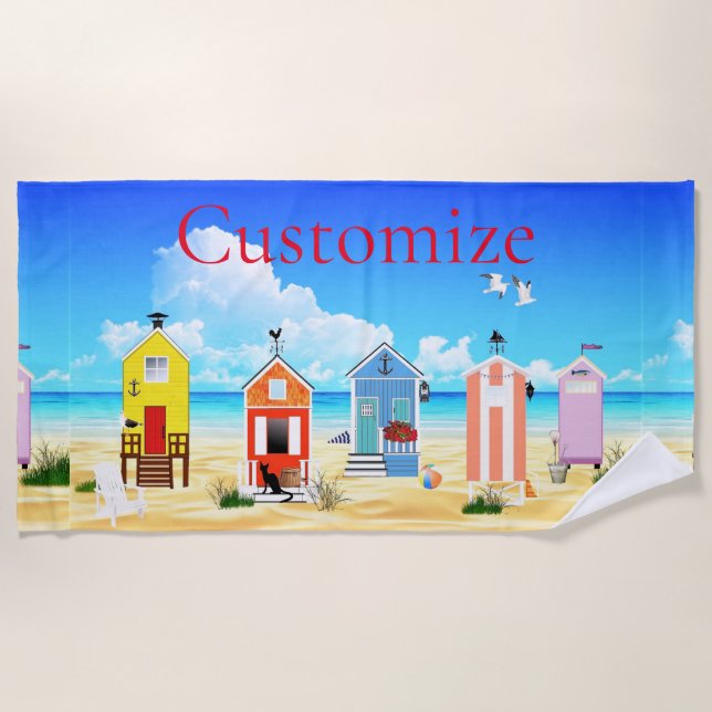 Cute Tiny Beach Shacks Thunder_Cove Towel (Front)