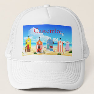Cute Tiny Beach Shacks Thunder_Cove Trucker Hat