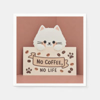 Cute Tiny cat paw prints and coffee beans