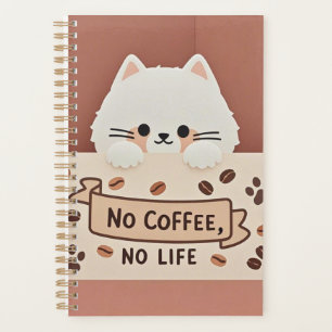 Cute Tiny cat paw prints and coffee beans Planner