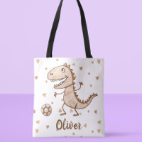 Cute Tiny Dino Playing Soccer Personalised