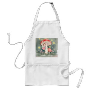 Cute Tiny fairy perched on top of mushroom Standard Apron