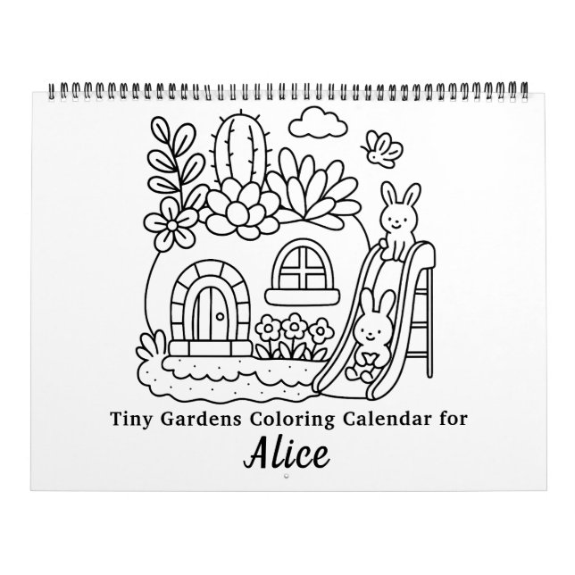 Cute Tiny Gardens Colouring Calendar (Cover)