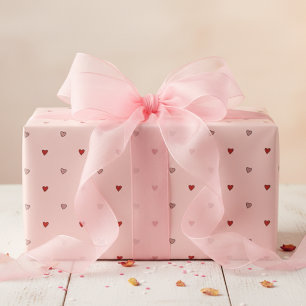 Cute Tiny Hearts Blush Pink Wrapping Paper