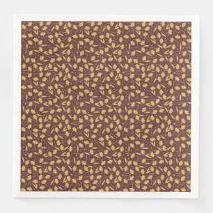 Cute tiny light brown flower pattern napkin