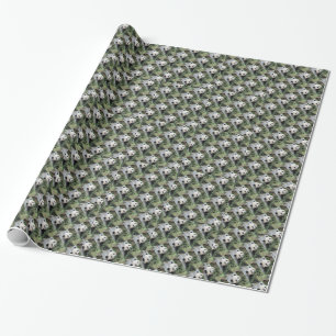 Cute Tiny Pandas, Green Wrapping Paper