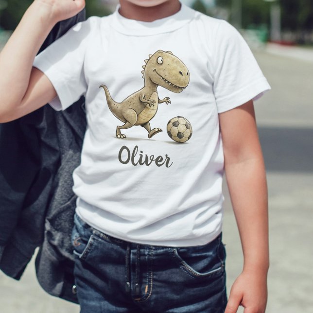 Cute Tiny Trex Playing Football Baby T-Shirt (Creator Uploaded)
