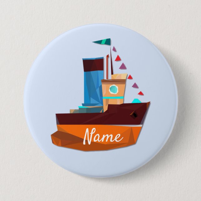 Cute Tiny Tugboat Thunder-Cove  7.5 Cm Round Badge (Front)