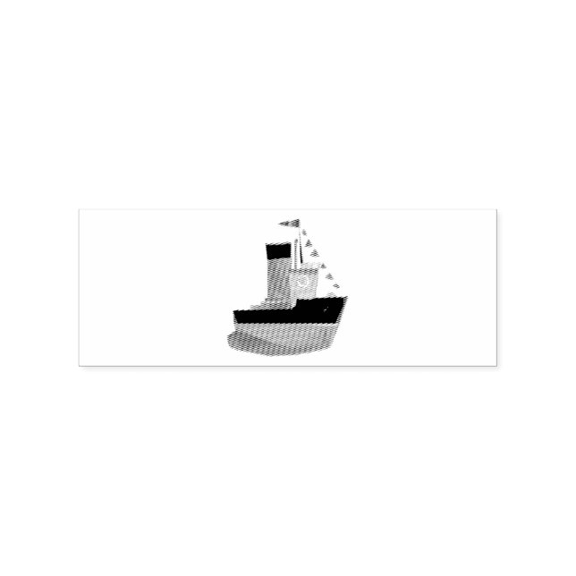 Cute Tiny Tugboat Thunder-Cove Rubber Stamp (Imprint)