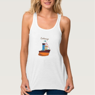 Cute Tiny Tugboat Thunder-Cove Singlet