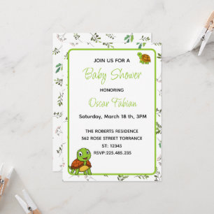 Cute Tiny turtles baby shower invitation
