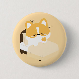 Cute Tired Corgi 6 Cm Round Badge