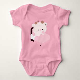 Cute Tired Cow Baby Bodysuit