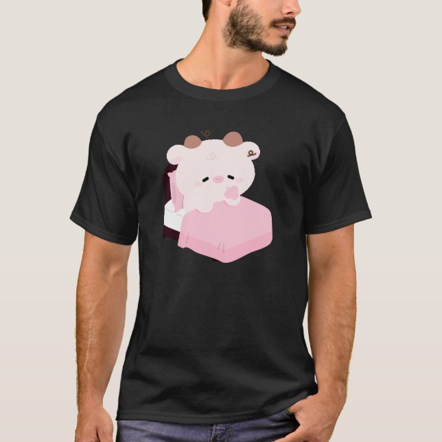 Cute Tired Cow T-Shirt (Front)