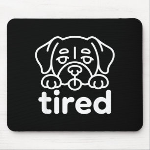 Cute tired dog design mouse pad