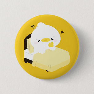 Cute Tired Duck 6 Cm Round Badge