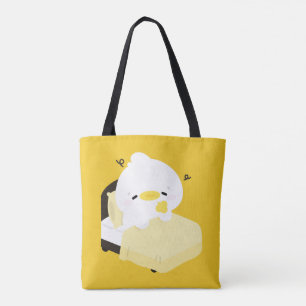 Cute Tired Duck Tote Bag