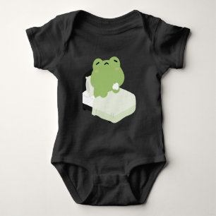 Cute Tired Frog Baby Bodysuit