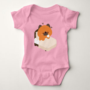 Cute Tired German Shepherd Puppy Baby Bodysuit
