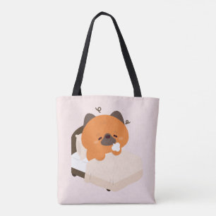 Cute Tired German Shepherd Puppy Tote Bag