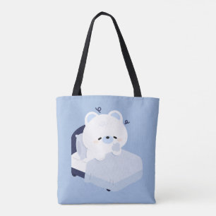 Cute Tired Polar Bear Tote Bag