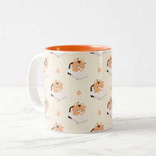 Cute Tired Tiger  Two-Tone Coffee Mug
