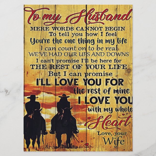 Cute To My Husband Gift | Love Quotes Gift Menu (Front)