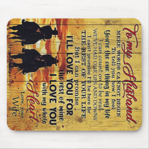 Cute To My Husband Gift Love Quotes Gift Mouse Pad