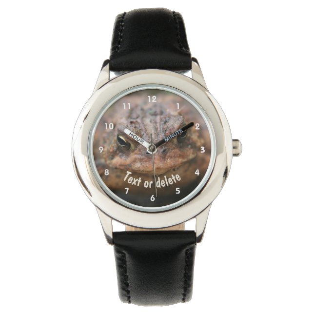 Cute Toad Frog Face Personalised Watch (Front)