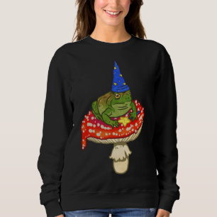Cute Toad Wizard Sitting on Red Spotted Mushroom Sweatshirt