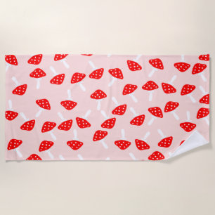 Cute Toadstool Mushrooms Beach Towel