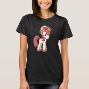 Cute Toadstool Unicorn With Mushroom Hat T-Shirt
