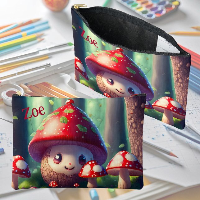 Cute toadstools in the forest - good luck   accessory pouch (Creator Uploaded)
