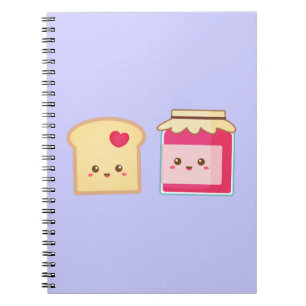 Cute Toast and Strawberry Jam, Spread Love Spiral Notebook