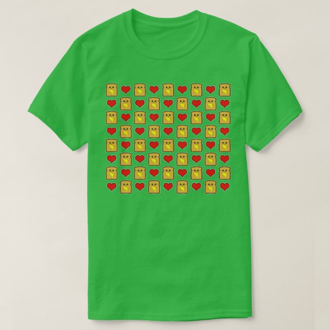 Cute Toast Pattern  T-Shirt (Design Front)