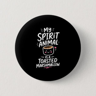 Cute toasted marshmallow  6 cm round badge