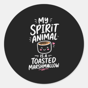 Cute toasted marshmallow  classic round sticker