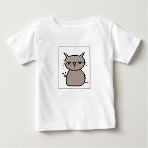 Cute Toddler Cat Sketch Print T-Shirt