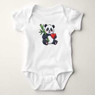 Cute Toddler Panda Design – Adorable Panda Illustr Baby Bodysuit