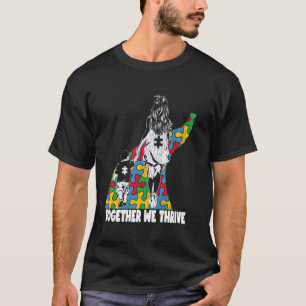 Cute Together Mother Son Autistic Boys Autism Awar T-Shirt