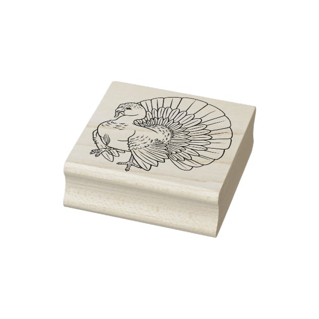Cute Tom Turkey Thanksgiving Rubber Stamp (Stamp)