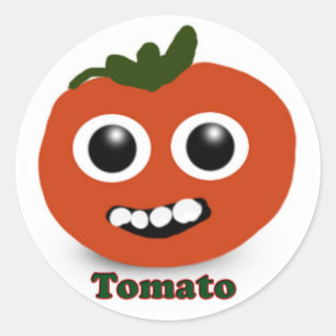 Cute tomato classic round sticker