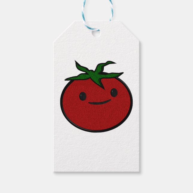 Cute Tomato Embroidery Print Gift Tags (Front)