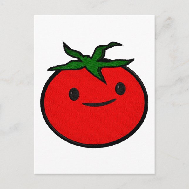 Cute Tomato Embroidery Print Postcard (Front)